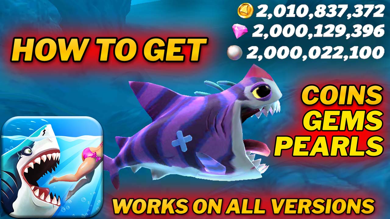 Unlimited Coins, Gems, and Pearls in Hungry Shark World – Works on all versions