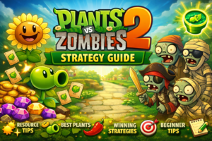 Plants vs Zombies 2 progression guide showing coin farming and best Adventure Mode plants