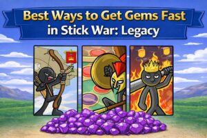 Stick War Legacy missions, campaign, and tournament mode icons used to illustrate spell rewards