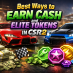 CSR2 gameplay showing cash and elite token farming methods