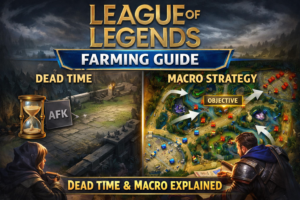 League of Legends farming guide explaining dead time and empty lane macro concepts